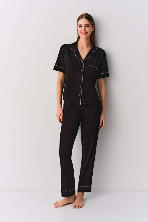 Siyah Misty Maskülen Pijama Takımı