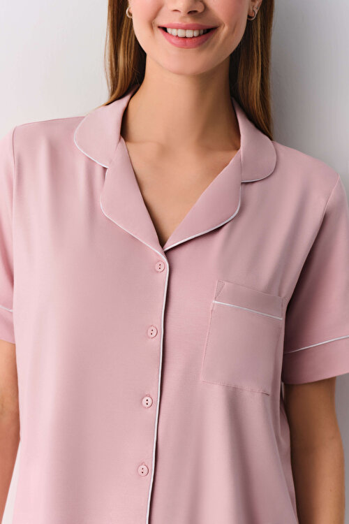 Pembe Misty Maskülen Pijama Takımı