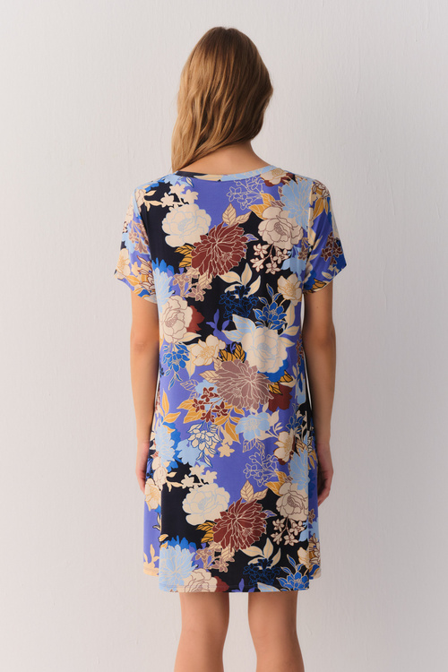 Çiçek Desenli Flowery Night Günlük Elbise