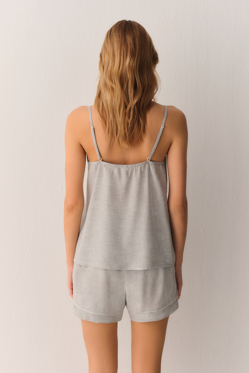 Gri Melanj Ivy Atlet Şort Pijama Takımı
