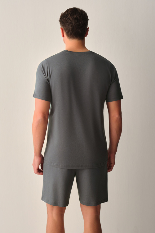 Gri / Antrasit Jacob Erkek Modal Şort Pijama Takımı