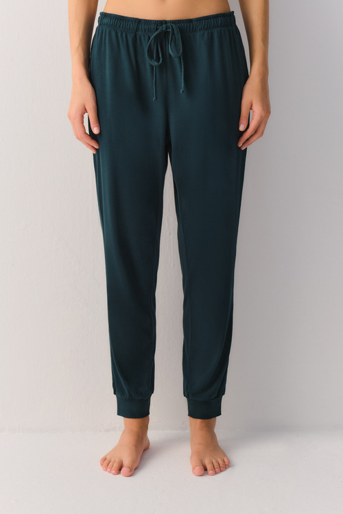 Koyu Yeşil Pillow Check Spor Pantolon