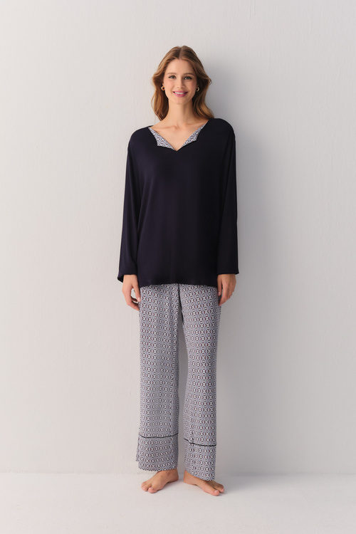 Mavili Modern Chic Pijama Üstü