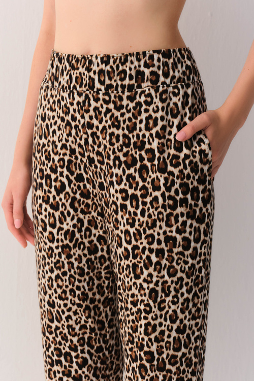 Leopar Desenli Leo Lunge Sport Pantolon