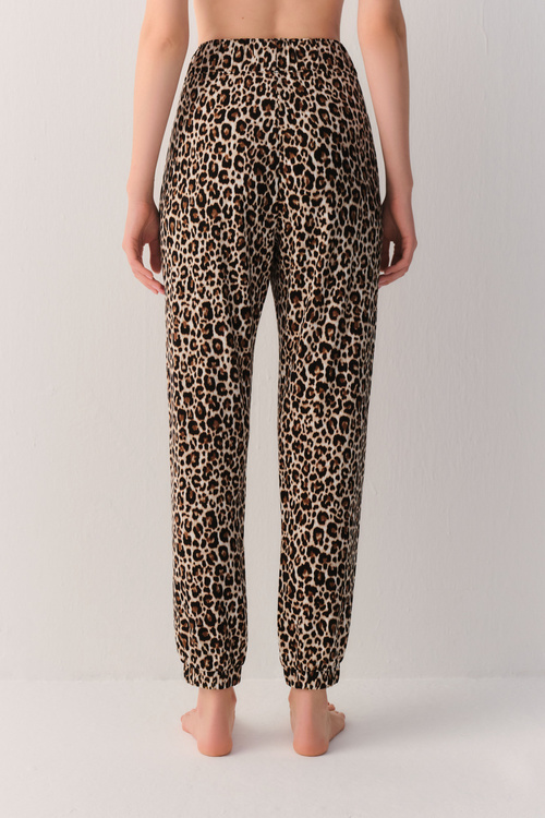 Leopar Desenli Leo Lunge Sport Pantolon