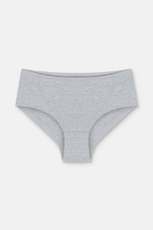 Çağla Yeşili / Gri / Vizon 3'lü Pamuklu Basic Yüksek Bel Slip Külot