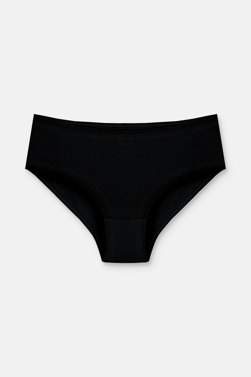 Siyah / Siyah / Siyah 3'lü Pamuklu Basic Yüksek Bel Slip Külot