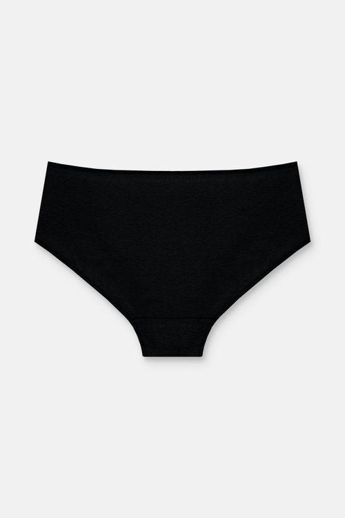Siyah / Siyah / Siyah 3'lü Pamuklu Basic Yüksek Bel Slip Külot