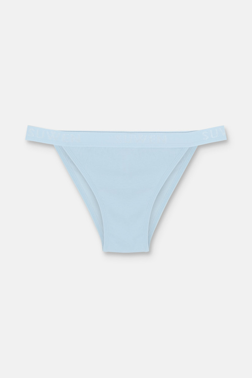Lila / Lacivert / Mavi 3'lü Pamuklu Lastikli Normal Bel Slip Külot
