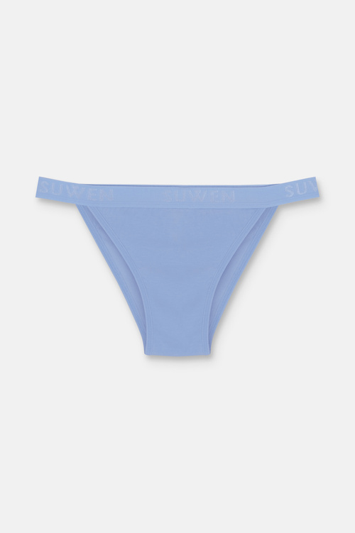 Lila / Lacivert / Mavi 3'lü Pamuklu Lastikli Normal Bel Slip Külot