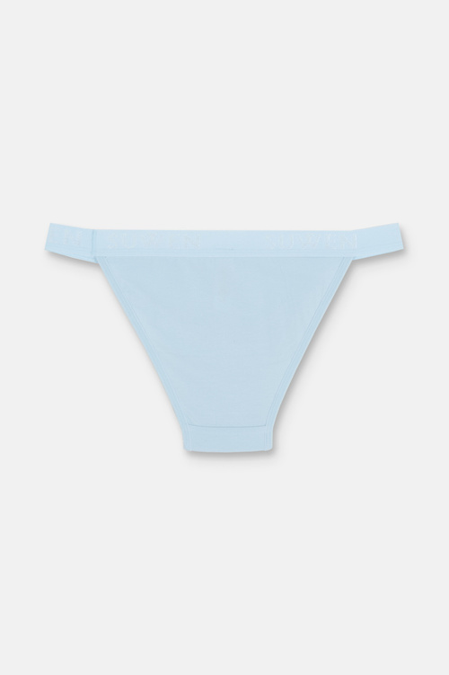 Lila / Lacivert / Mavi 3'lü Pamuklu Lastikli Normal Bel Slip Külot