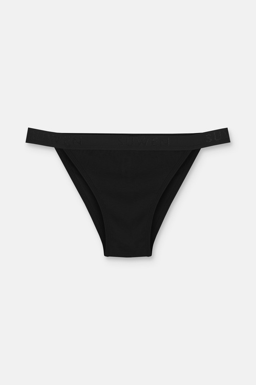 Siyah / Gri / Beyaz 3'lü Pamuklu Lastikli Normal Bel Slip Külot