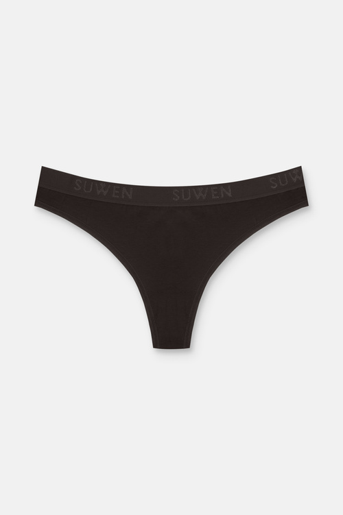 Ten / Kahverengi / Pembe 3'lü Pamuklu Lastikli Normal Bel String Külot