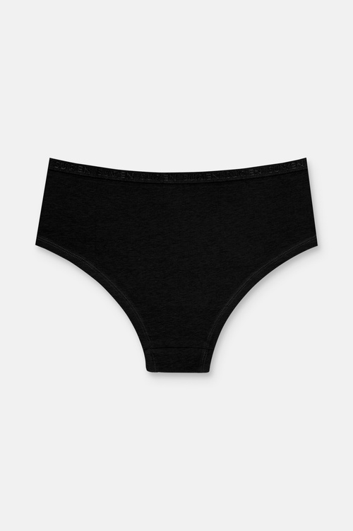 Siyah / Gri / Beyaz 3'lü Pamuklu Lastikli Normal Bel Hipster Külot