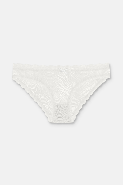 Ekru / Siyah / Vizon 3'lü Dantelli Normal Bel Slip Külot