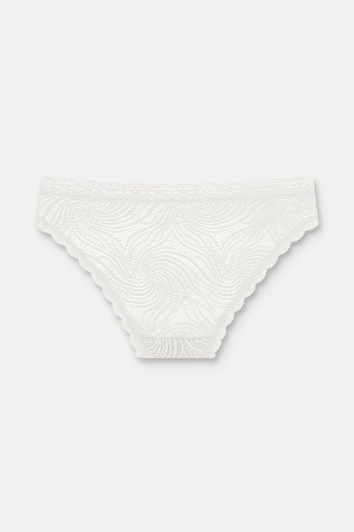 Ekru / Siyah / Vizon 3'lü Dantelli Normal Bel Slip Külot