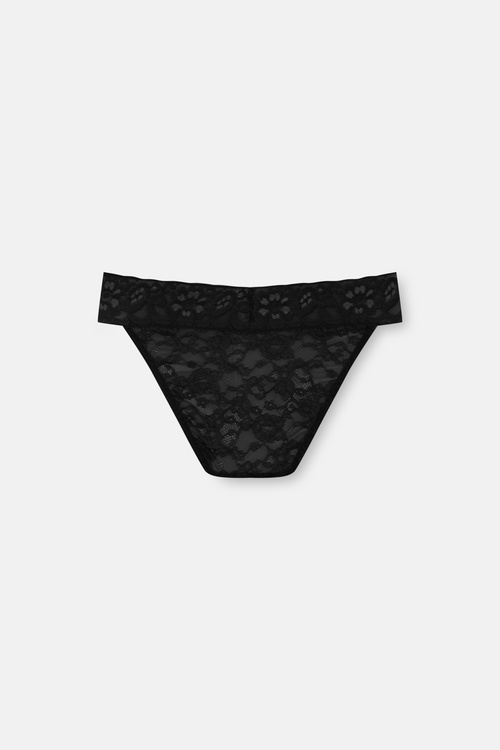 Black / Ecru / Nude 3 P Full Lace V Shape Slip