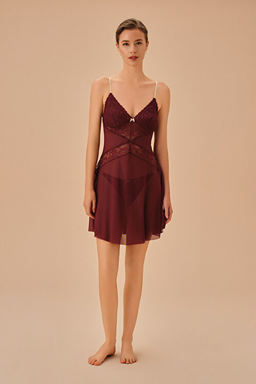 Bordo Amber Gecelik