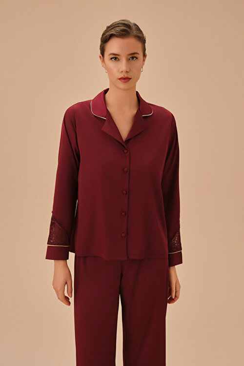 Bordo Amber Maskülen Pijama Takımı