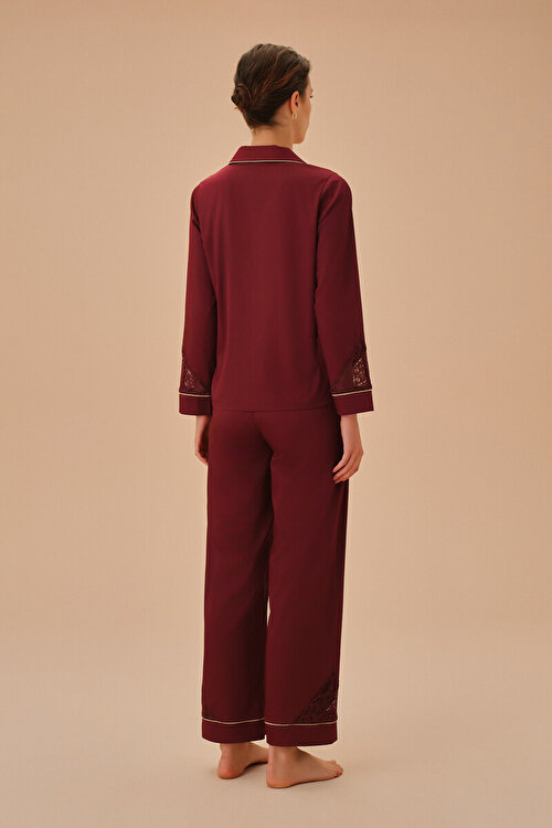 Bordo Amber Maskülen Pijama Takımı
