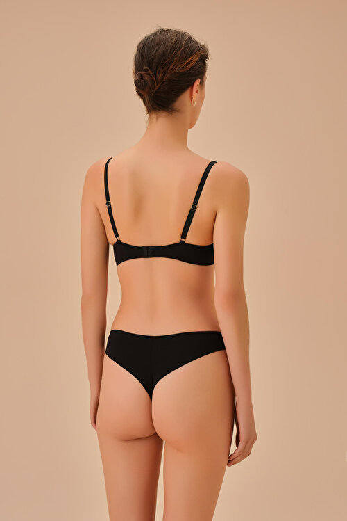 Siyah Sapphire Brazilian String Külot