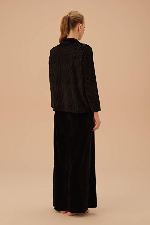 Siyah Line Velvet Maskülen Pijama Takımı