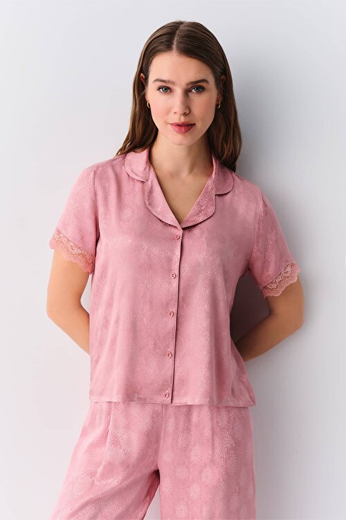Gül Rengi Vanessa Maskülen Pijama Takımı