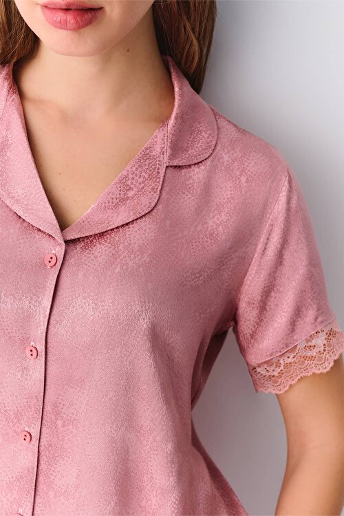 Gül Rengi Vanessa Maskülen Pijama Takımı