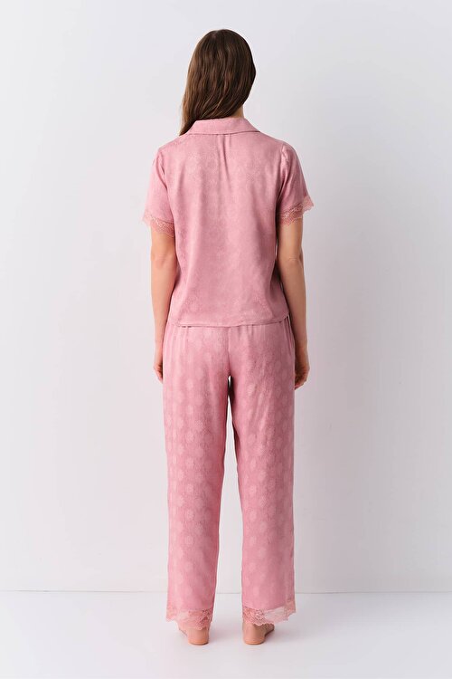 Gül Rengi Vanessa Maskülen Pijama Takımı