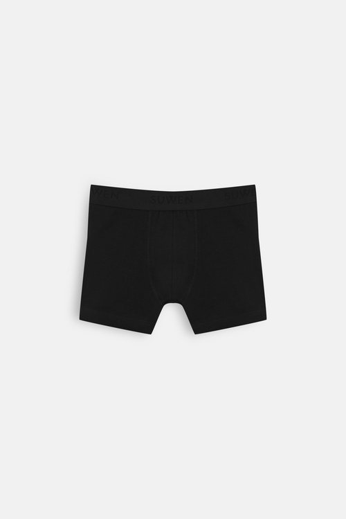 Siyah / Siyah Erkek 2'li Pamuklu Boxer