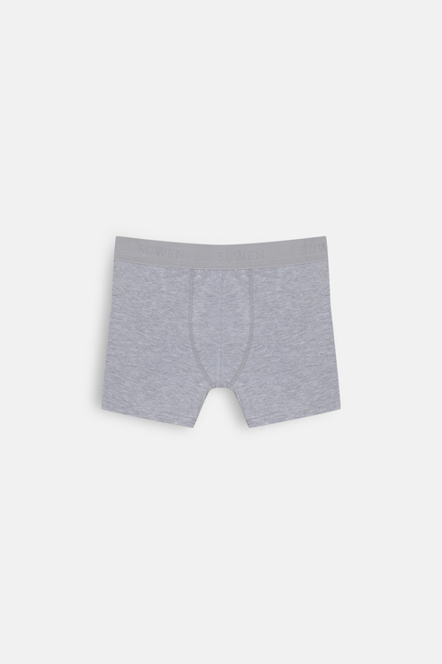 Gri / Gri Erkek 2'li Pamuklu Boxer