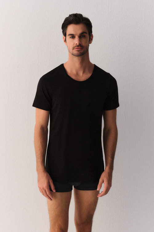 Siyah Smart Cotton Modal T-Shirt