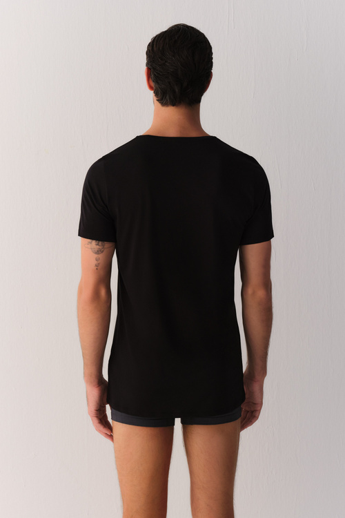 Siyah Smart Cotton Modal T-Shirt