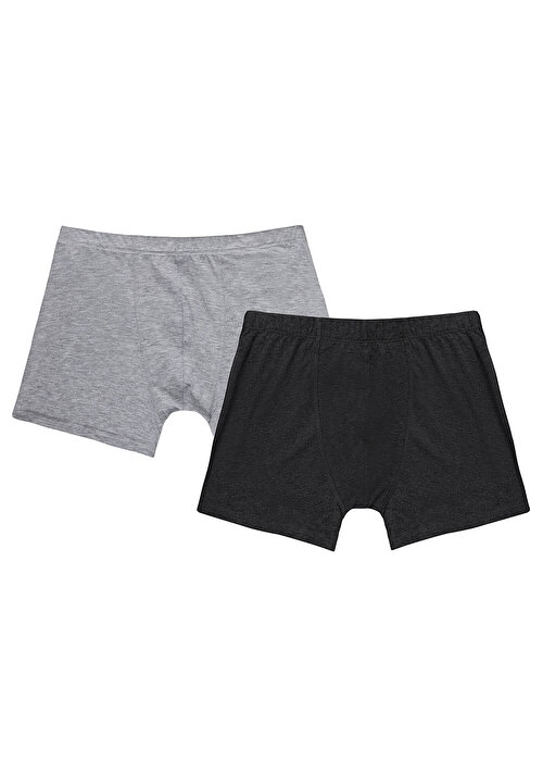 Siyah / Gri Suwen Man Boxer 2'li 