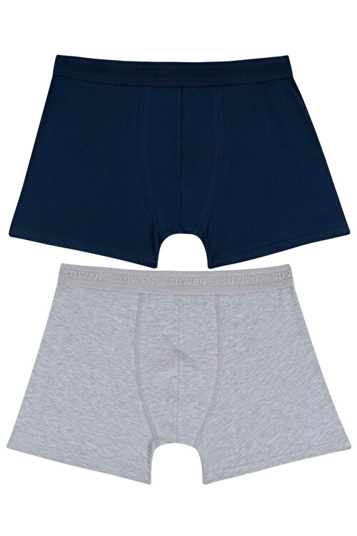 Lacivert / Gri Suwen Erkek Boxer 2 li