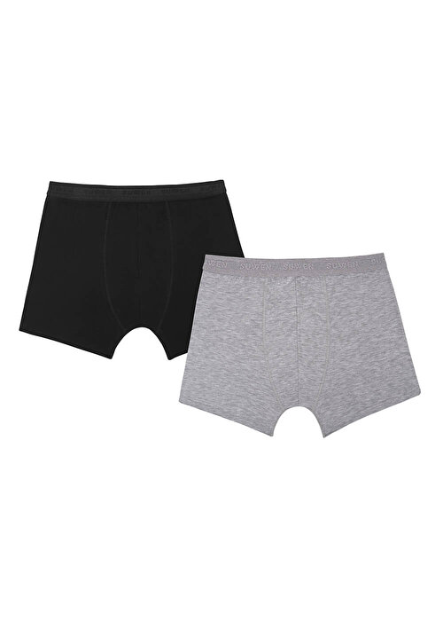 Siyah / Gri Suwen Erkek Boxer 2 li