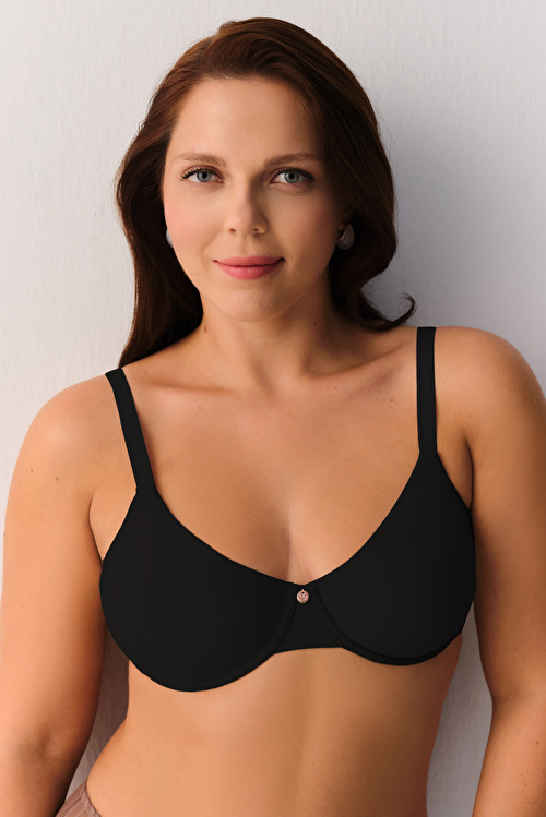 Siyah Contour Deluxe Desteksiz Balenli Sütyen