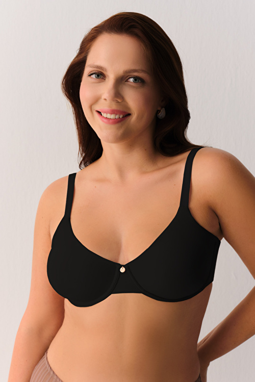 Siyah Contour Deluxe Desteksiz Balenli Sütyen
