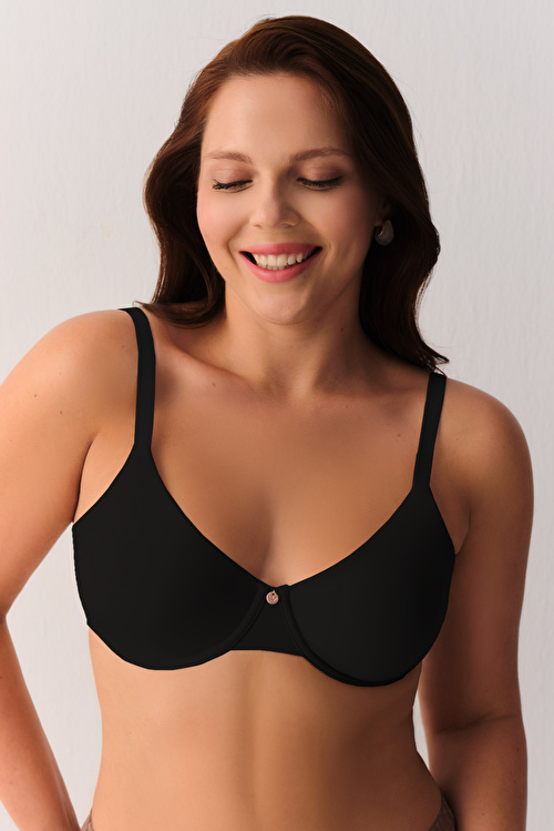 Siyah Contour Deluxe Desteksiz Balenli Sütyen
