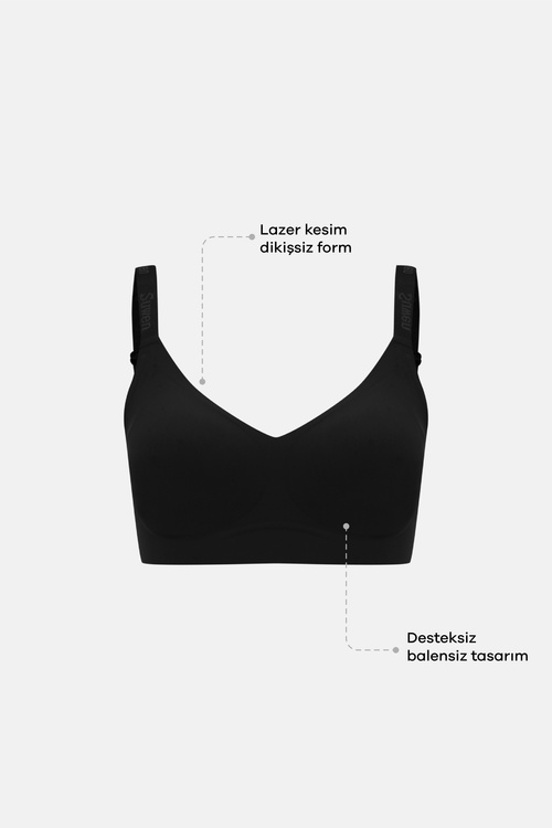 Black Invisible Control Bra