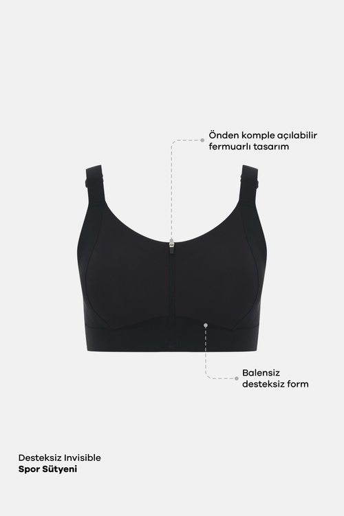 Siyah Invisible Multifunctional Lazer Kesim Çok Amaçlı Sütyen