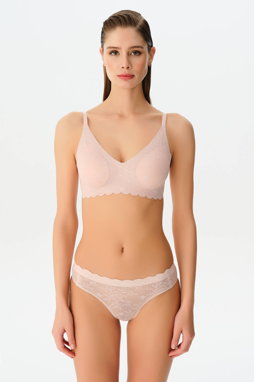 Pudra Pembesi Invisible Soft Lazer Kesim Dantelli Slip Külot
