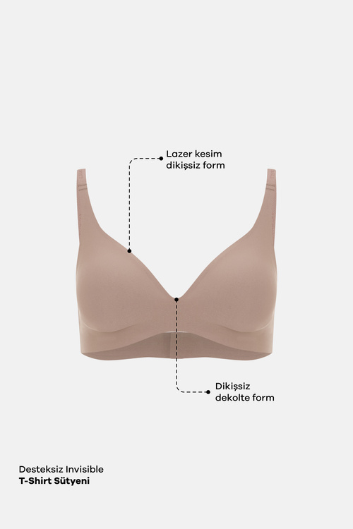 Nude Invisible Lazer Kesim İz Bırakmayan Balensiz Dekolteli Sütyen