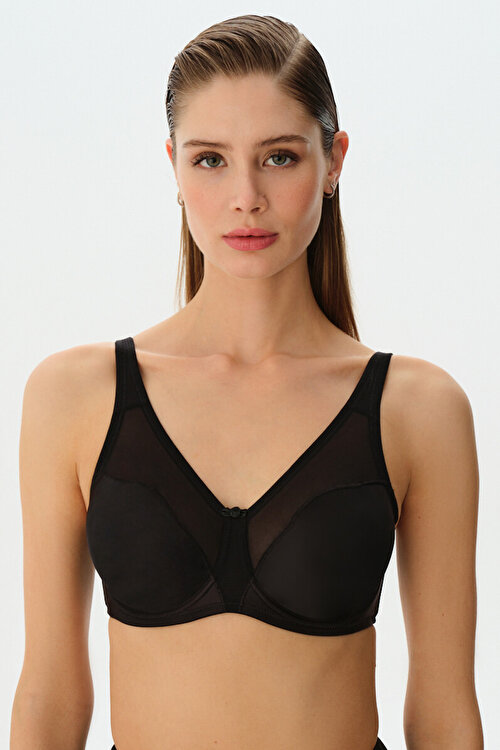 Siyah Rosa Minimizer Toparlayıcı Sütyen