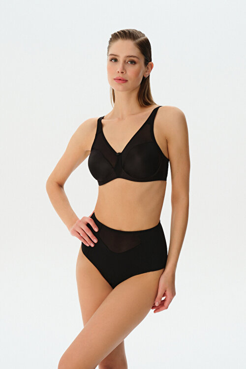 Siyah Rosa Minimizer Toparlayıcı Sütyen