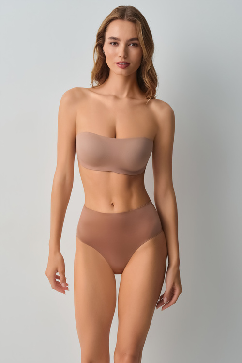 Nude Invisible Yüksek Bel Lazer Kesim İz Bırakmayan Slip Külot