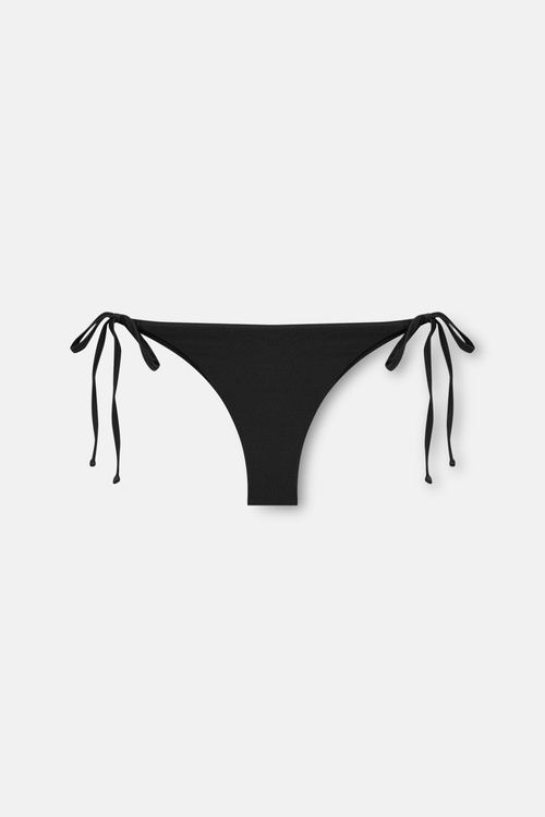 Siyah İnce Bağcıklı Brazilian Bikini Alt