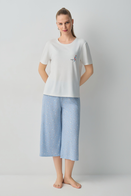 Mavili Mina Kapri Pijama Takımı