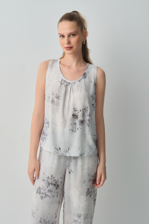 Gri Desenli Glace Atlet Pantolon Pijama Takımı