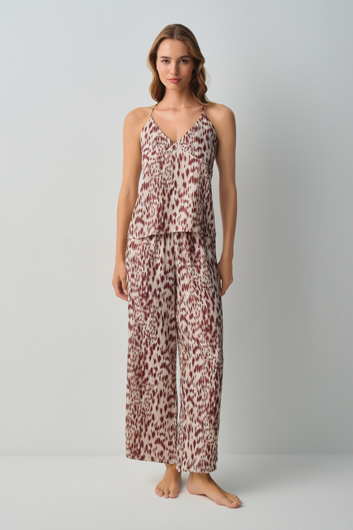 Leopar Desenli Leo Atlet Pantolon Pijama Takımı